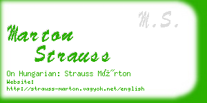 marton strauss business card